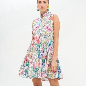 Oliphant Yoke Tiered Dress, Zinnia Multicolored, Size XS